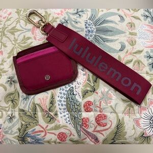 Lululemon Pink/Burgundy Wristlet and  Card Pouch